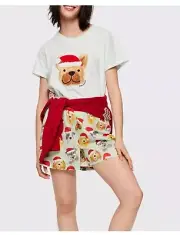 Small Peter Alexander Santa Doggy PJ Set Top & Shorts RRP$109.90 Xmas Dogs NEW
