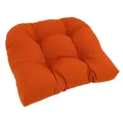 Blazing Needles Twill Rounded Back Chair Cushion 19in x 19in Tangerine Dream