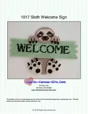 Sloth Welcome Sign- Plastic Canvas Pattern or Kit
