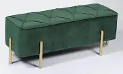 Sunny Décor Premium Bed end Velvet Bench/Tufted Ottoman with Gold Metal Legs 107cm - Emerald Green 107cm x 40cm x 39cm- Mid-Century Modern