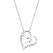 Zamel's Sterling Silver Diamond Set Heart Women's Pendant Jewellery