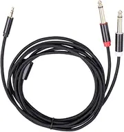 SWOOMEY 1pc Audio Adapter Cable Plated to Dual Stereo Audio Line Flexible Design for Mixers Amplifiers and Recorders Woven Net for Home Theater and