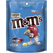 M&Ms Crispy Chocolate Buttons Candy Bag 145g