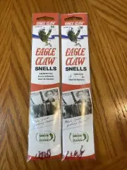 2 Packs Eagle Claw Snelled Red Finish Salmon Egg Fish Hooks Size 10 073GE-10