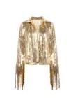 Women Jacket Tassel Sequin Jacket Fashion Fringed Long-sleeved Silver Reflective