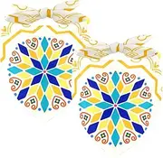 2 Pack Owner and Dog Bandana Set, Pet's Mom/Dad Bandana or Scarf Set, Family Matching Bandanas, Moroccan Turkish Pattern Ethnic Geometry