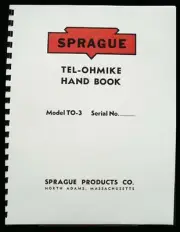 SPRAGUE TO-3 TEL-OHMIKE Resistor-Condenser Analyzer Manual