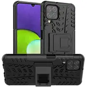 For Samsung Galaxy A22 4G Heavy Duty Case Shockproof Rugged Protective Cover (Black)
