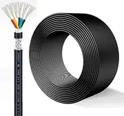 6C 24AWG Shielded Cable Wire 30-100FT UL2464 Tinned Copper Core 24 Gauge Cable Speaker Wire - Flexible for Electrocardiogram Monitor Or Magnetic Resonance Imaging Machine(60ft,24AWG-6C)