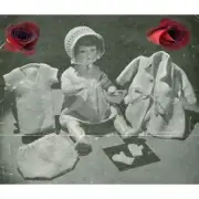 Vintage Doll Knitting Pattern Lee #229 Wardrobe 7-Pieces Large Baby Doll in Wool