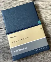 HUGO BOSS A6 NOTEBOOK VEGAN LEATHER COVER 160 PLAIN PAGES