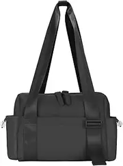 Small Gym Bag for Women,Mini Gym Tote Bag is Waterproof Inside and Out,Travel Duffle Bag Sports Bag Fashionable and Cute, Black, Multi-pocket Design Fashion Sports Bag
