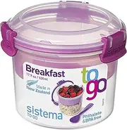 [Sistema] To Go Collection Breakfast Bowl Food Storage Container, 17.9 Ounce/ 2.2 Cup, Blue or Pink or Green Color