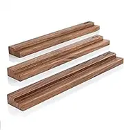 Vinyl Record Shelf - 3 Display Shelves Made of Solid Walnut -A Wall Mount Display for Your Favorite or Now-Playing Records -This Vinyl Record Holder Fits All Records (Walnut)