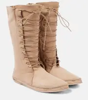 [The Row] The Row Tyler suede lace-up boots AU 8 beige