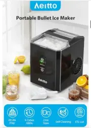 Aeitto Portable Bullet Ice Maker Countertop 26Lbs BRAND NEW Sealed Ships FAST