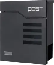 Large Wall Mount Locking Mailbox – Black Modern Outdoor Mail Box 14.4"x13"x4.2"