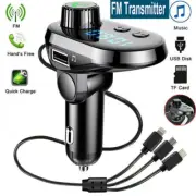 Handsfree Wireless Bluetooth Car FM Transmitter MP3 Player USB Charger + Cable