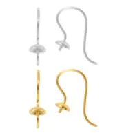 Sterling Silver 925 Earrings Fish Hooks 17mm with Pin * Different Platings