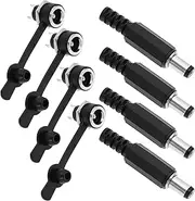 15PCS 5.5x2.5mm DC Male Power Plug with Waterproof Dust Cover & 15PCS 5.5x2.5mm DC Female Power Jack Panel Mount Connector Adapter