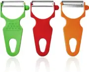 LHS Peeler Set of 3, Julienne Vegetable Peeler Stainless Steel Shredder Slicer