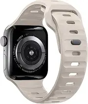 Compatible with Apple Watch Band 46mm 49mm 45mm 44mm 42mm Bands for Men Women,Unique Rugged Design Silicone Sport Strap Wristband for iWatch Ultra 2/1 Series 10/9/8/7/6/5/4/3/2/1/SE Star Light