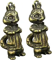 OHPHCALL Weasel Shape Brass Pendant Vintage DIY Key Hanging Adornment for Home Decor for Keychains Bags and Craft Projects Unique for Friends and Family