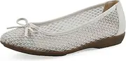 [CLIFFS BY WHITE MOUNTAIN] White Mountain Women's Carlicia Cushioned Mesh Ballet Flat, Silver/Fabric, 10