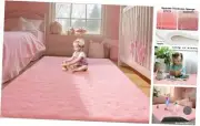 Rug for Girls Bedroom, 4x6 Fluffy Area Rugs for Kids Playroom, 4×6 Feet Pink