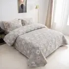 Flowers Queen King Bed Patchwork Quilt Bedspread Coverlet Throw Rug 100% Cotton