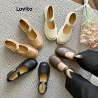 在飛比找蝦皮商城優惠-Lovito 女式復古平扣簡約瑪莉珍鞋 LFA21332