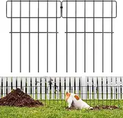 Animal Barrier Fence 16.6in(H) x 26.25ft(L), 25 Pack 12.6×16.6 Inch No Dig Fence for Dogs, Metal Dog Digging Fence Barrier Underground, Decorative Garden Fence No Dig Dog Barrier Fence Black