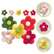 10 Pcs Plush Flower Hairpin Wool Felt Tie Accessories DIY Materials