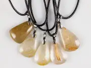 RUTILATED QUARTZ Crystal Necklace - Stone Pendant Handmade Jewelry, E1590