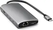 Satechi USB-C Hub Multiport Adapter V3, 8 in 1 Dongle with 8K HDMI, 85W USB-C PD Charging, 4 USBC Data Ports, Ethernet, SD Card Reader for Mac, Windows - Space Grey