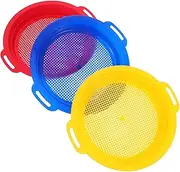 Milisten 3Pcs Portable Sand Sifter Lightweight Beach Sand Sieve Plaything for Sand Sieving Filtration Promotes Creativity Independence Safe Material