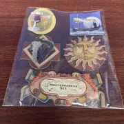Mediterranean Italy Wine Vineyards Scrapbook stickers 3-d Sparkle New