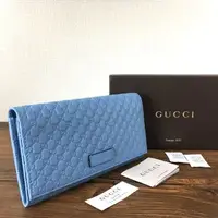 在飛比找蝦皮購物優惠-近全新 GUCCI 古馳 錢包 長夾 藍色 mercari 