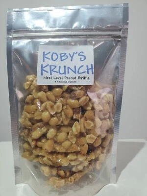 Peanut Brittle . Koby's Krunch. Best Ever. Three 8oz bags.