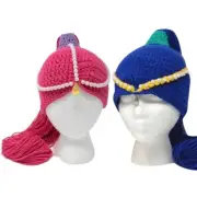 Handmade Pearl Ponytail Hat Princess Style Hat Skullcap Hat with Pearl