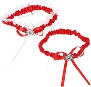 [COSMEVIVI] Bridal Lace Garter Veil Rings Slippers Corsages Belts for Women Wedding for Bride Kit Tassel Gown Pageants Garters Bride Decoration Charms Dress Band Brides Sky-blue