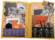 Halloween junk journal portfolio for ephemera 8 pages of pockets STUFFED