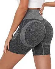 [ZLLW] Women Seamless Scrunch Workout Gym Shorts, Butt Lifting High Waisted Compression Fitness Shorts 5" Inseam