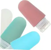 ASAKKURA 4Pcs Silicone Travel Shampoo Bottles Leakproof Refillable Toiletries Container for Outdoor Business Trips for Shampoo Conditioner Body Wash Transparent
