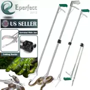 47/52" Foldable Snake Tongs Reptile Grabber Catcher Stick Wide Jaw Handling Tool