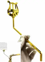 Alto Saxophone Lyre Clamp-On Clip Holder Lyre for Saxophone,Tenor Alto Sax