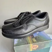 SAS Bout Time Mens Size 13.5 WW Black Pebbled Leather Orthopedic Walking Shoes