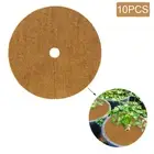 10pcs Coconut Coir Fiber Liner Rings Mulch Mat Weed Control Flower Pot Cover