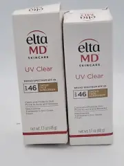2-Pack EltaMD UV Clear Tinted Sunscreen SPF 46, 1.7oz EXP 2026 (DAMAGED BOTTLE)