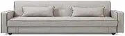 Junny 3-Seater Sofa Bed with Storage Convertible Sofa to King Single Bed Space-Saving Design Durable Timber Frame High-Density Foam Padding Living Room and Bedroom Furniture 91H x 207W x 90D CM Grey